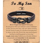 Shuxin Birthday Gifts for Son, Son Bracelet Gifts from Mum and Dad, Christmas Gifts for Boys, Leather Bracelet Jewellery Presents for Thanksgiving Day