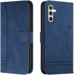 Coque Pour Samsung Galaxy A05s, Etui Portefeuille Samsung Galaxy A05s, Protection Etui À Rabat Housse En Cuir Pu Avec Antichoc Tpu [Fermoir Magnétique] Pour Samsung Galaxy A05s (Bleu)