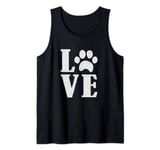 Vintage puppy dog paw, pet lover design, I Love dog Tank Top