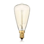 Vintage Edison Glödlampor E12 Bas 60W 110V Teardrop Varmvit Nostalgisk Tungsten Filament E12 Kandelaber Glödlampa