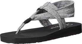 Skechers Women's Meditation-Studio Kicks Open Toe Sandals, Grey, 4 UK