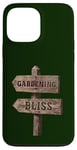 Coque pour iPhone 13 Pro Max Jardinage, panneau de signalisation en bois Bliss Garden