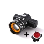 Z30 15000lm T6 LED-lampa Cykel/Cykel/ Set USB Laddningsbar Huvudlampa/Ficklampa Vattentät Zoombar Cykellampa Framlampa + 030 baklampa Front light + 030 tail light