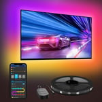 TV LED Backlight, 2.4M RGBIC TV Backlight pour TV 40-50 Pouces, Bande LED Intelligente avec Commande Bluetooth et Wi-Fi, Fonctionne avec Alexa et Google Assistant, Synchronisation de la Musique