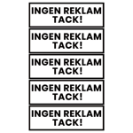 5-pack Ingen Reklam Tack Klistermärke Dekal Vit 3,5x10,5cm vit