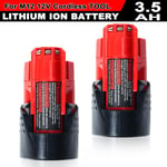 2PACK For Milwaukee M12 LI-ION XC 3.5Ah High Capacity Battery 12V 48-11-2402 UK