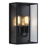 Astro Messina Twin Dimmable Outdoor Wall Light - IP44 Rated - (Textured Black), LED E27/ES Lamp, Designed in Britain - 1183027-3 Years Guarantee