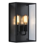 Astro Messina Twin Outdoor Wall Light - IP44 Rated - (Textured Black), LED E27/ES Lamp, Designed in Britain - 1183027-3 Years Guarantee