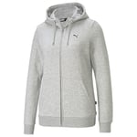 Ess Small Logo Full-zip Hoodie Fl Light Gray Heather-cat - PUMA, størrelse XX-Small