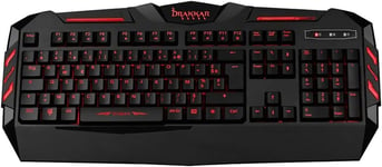 Drakkar Clavier Gaming Filaire à Membrane Utgard AZERTY - Anti-ghosting - Rétroéclairage Rouge - Câble 1,6 m