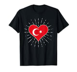 Turkey Turkish Flag Vintage Heart Fan Retro T-Shirt