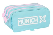 Safta Munich Heaven – Triple Big Pencil Case, Children's Pencil Case, Ideal for School Age Children, Comfortable and Versatile, Quality and Resistance, 21.5 x 8 x 10 cm, Sky Blue, Light Blue,