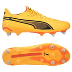 PUMA King Ultimate Sg Forever Faster - Sun Stream/svart/rosa - Soft Ground (Sg), storlek 44½