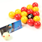 Aramith LEAGUE Premier Red & Yellow 2 Inch Balls With PRO CUP Spotted Cue Ball