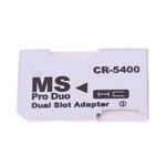 Double Adaptateur CR-5400 carte mémoire micro SD vers Memory Stick PRO Duo - Blanc (compatible PSP)