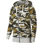 NIKE Women Gym Vintage Camo Hoodie - Olive Flak/Sail, X-Small