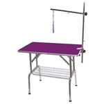 Phoenix Table Pliante Potence Simple Plateau pour Chien Violette 95 x 55 cm