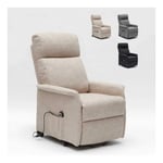 Fauteuil relax électrique inclinable avec releveur et roulettes Giorgia Couleur: Beige