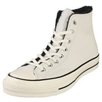 Converse Chuck 70 Hi Unisex Fashion Trainers in Egret Black - 4 UK