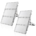 Viugreum 2 Pack 300W Outdoor LED Floodlight, IP66 Waterproof Spotlight Security Light, Super Bright 24000lm Worklight Wall Light for Yard, Garden, Garage, Hallway,6500K Cold White