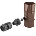 BRYZA® Drain de gouttière pour citerne de Pluie DN Ø 110 mm Marron | Récupérateur d'eau de Pluie Speedy pour Tuyau de Descente de Tuyau d'arrosage Raccord Rapide