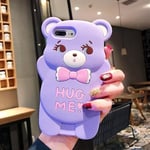 iPhone 12-14 -sarjan Bear Shape Bowknot silikonipuhelinkotelolle - iPhone 14:lle/Pink