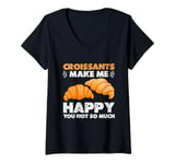 Womens Croissants Make Me Happy You Not So Much V-Neck T-Shirt