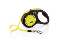 Flexi Neuf Néon S Ruban Automatique Laisse pour Chien Jusqu'À 15 KG 5 M Jaune