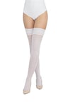 LORES Collants opaques 60 deniers - Collants hauts sexy - En silicone, Bianco, Medium/Large