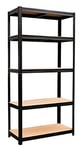 VERDELOOK Etagère en métal avec 5 étagères noires 90x40x180cm DIY garage gain de place