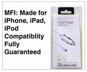 Kit 2.1A Lightning Fast Car Charger for iPhone 7 8 X 11 12 13 14 MFi-Certified