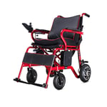 Home Accessories Elderly Disabled Electric Wheelchair Elderly Disabled Four-Wheeled Scooter with Seat Folding Lightweight Intelligent Automatic 100Kg Load Lithium Battery Care Wheelchair - Red Whee