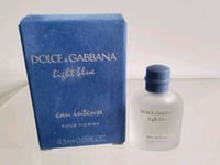 DOLCE & GABBANA Light Blue Eau Intense Pour Homme EDT 4.5ml Miniature Small Size