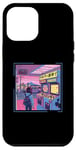 Coque pour iPhone 13 Pro Max Support d'arcade rétro japonais Fuji style de jeu Cyberpunk