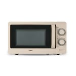 Tower T24042MSH Manual Microwave with Sleek Mirror Door, 800W, 20L, Latte & Chrome