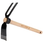 Bellota HOE228AW400AP - Houe forgée avec système anti-rotation - Tête à double usage - Houe et fourche avec manche en bois - Outil de jardin, verger et serre