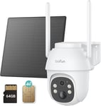 3G/4G Lte Camera De Surveillance Exterieure Sans Fil Avec Carte Sim,2K Exterieure Camera Solaire Sans Wifi,Vision Nocturne,Audio Bidirectionnel,Ip65,Detection De Mouvement,Vue 360°