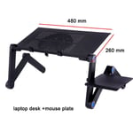 Plateau de bureau Portable ergonomique en aluminium réglable pour lit,support de Table PC pour ordinateur Portable avec tapis de souris - Type Style 3 black 48cm