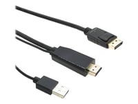 Microconnect - Adapterkabel - Displayport Hann Til Hdmi, Usb (Kun Strøm) Hann - 1 M - Svart - 4 K 30 Hz (3840 X 2160) Støtte