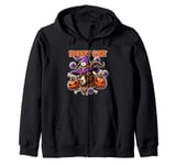 Funny Farm Halloween Shirt Pumpkin Spooky Goat Witch Hat Zip Hoodie