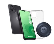 Motorola G24 5G 128Go Noir Charbon + Moto tag, Smartphone débloqué, écran 6,6", Double capteur 50MP, Dolby Atmos, Batterie 5000 mAh, Chargeur 20W et Coque de Protection Inclus