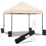 Tonnelle - 3 x 3 m - Pliante Imperméable Anti-UV - Tente Pavillon Pop-up avec Sac de Transport à Roulette - Yaheetech