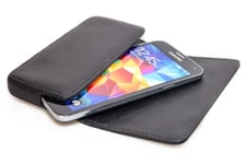 caseroxx Étui Ceinture pour Samsung Galaxy S5 i9600 en noir fait de Cuir artific