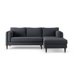 Habitat Newington Right Hand Corner Sofa - Charcoal-Dark Leg Charcoal 3 Seater