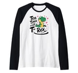 Tea Rex T-Rex Funny Tee For Tea Lovers Drinkers And Dinosaur Raglan Baseball Tee