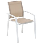 Hesperide - Fauteuil de jardin empilable Axiome lin & blanc - Hespéride