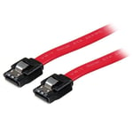 StarTech 18in Latching SATA Cable - SATA cable - Serial ATA 150/300/600 - SATA (R) to SATA (R) - 1.5 ft - latched - red - LSATA18 - SATA-kabel - 46 cm