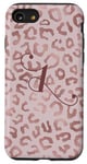 Coque pour iPhone SE (2020) / 7 / 8 Letter I Initial Leopard Rose Pink Cheetah Monogram