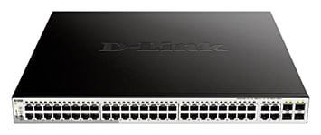 D-Link DGS-1210-52MP/E Switch Smart+ 48 Ports Gigabit PoE/PoE+ + 4 Ports combiné SFP - Budget PoE 370W - Switch ONVIFF - Idéal pour Entreprise Administration et Réseaux Gérés - Cordon UE