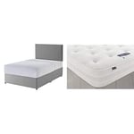 Silentnight Non Storage Divan | Slate Grey | Super King with 1200 Eco Comfort Mattress | Which Best Buy 2020 | Medium Firm | Super King